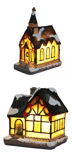 2x Light Up Christmas Decoration Led Miniatura Dollhouse