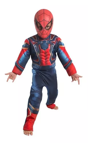 Disfraz Spiderman Musculos 3d Peto Con Capa Y Mascara Fantasy Ruz Unitalla Infantil  Niño