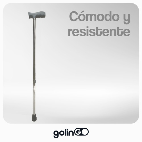 Bastón Ortopédico Ergonómico Ajustable Goma Antiderrapante Color Plateado