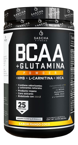 Sascha Fitness Bcaa 4:1:1 + Glutamina, Hmb, L-carnitina, Hic