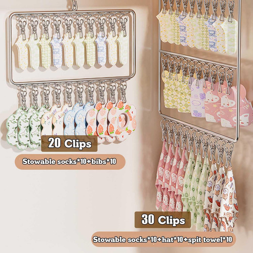 Perchero Para Ropa Con 30 Clips, Perchas Para Secar Ropa De