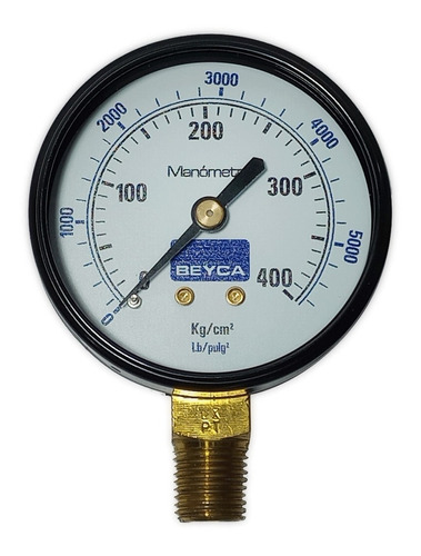 Manómetro 400 Kg/cm²63mm Rosca 1/4 Inferior Beyca Mm2-34-400