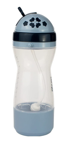 Imagem 3 de 6 de Garrafa Com Porta Biscoito Azul Marinho 240ml - Clingo