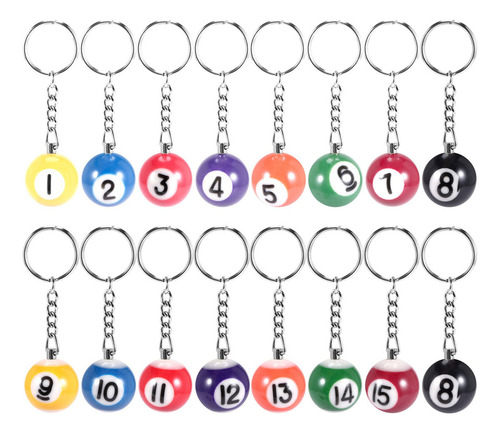 Juego De Llaveros De Billar Coloridos, 16 Piezas, Magic Key