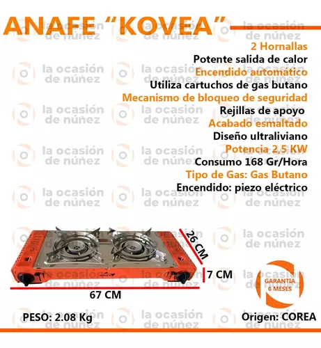 Anafe Cocina Portatil Hornalla Plegable Camping A Gas Butano