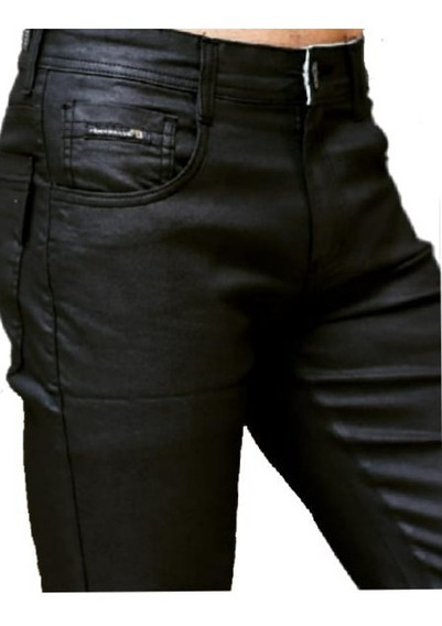 calça jeans encerada masculina