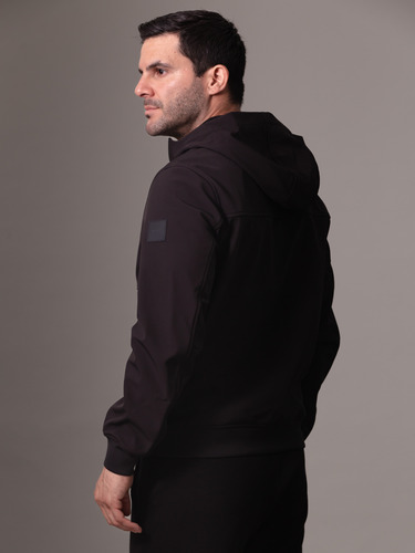 Chaqueta Con Gorro Softshell Negro Calvin Klein