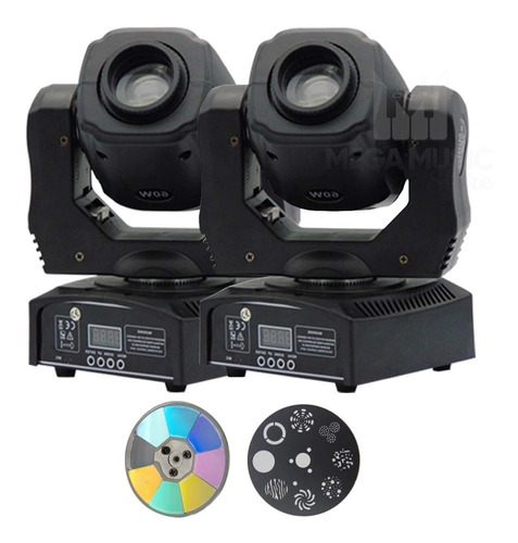 2 Moving Head Spot Led Osram 60w 8 Cores + 8 Desenhos Dmx Dj 110V/220V