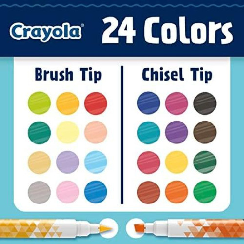 Marcadores Pincel Y Punta Cincel Doble Crayola, Marcadores