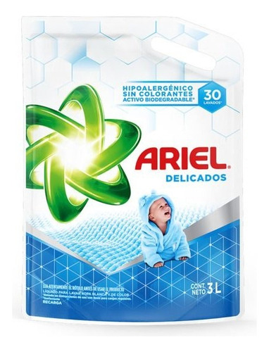Jabon Liquido Ariel Delicados Hipoalergenico 3 Litros