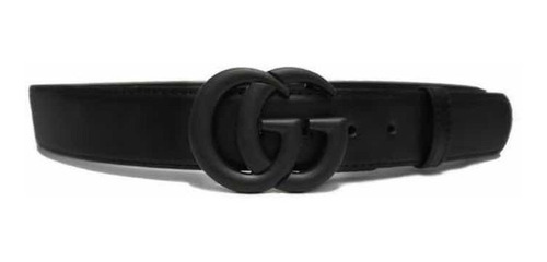 Cinturón Gg Hebilla Negra Correa Negra 4cm De Ancho