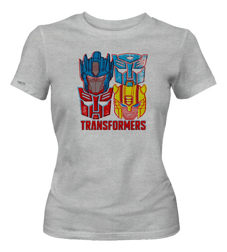 Camiseta Estampada Transformers 4 Rostros Mujer Dama Ikgd 