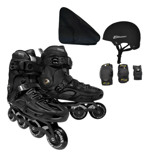 Patines Freeskate Slalom Rígido +mochila +proteccion Y Casco