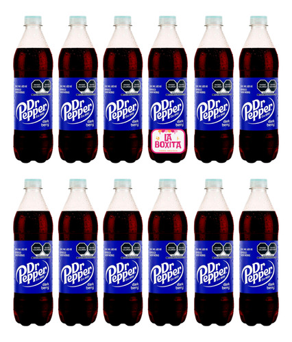 12 Refresco Dark Berry Dr. Pepper Edición Limitada 600ml C/u
