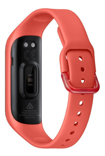 Samsung Galaxy Fit2 (Bluetooth) Sport 1.1" caja 46.6mm de plástico negra, malla scarlet de tpu SM-R220
