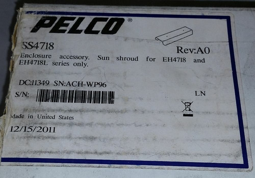 Cubierta Para Camaras Seguridad En Exterior, Calidad Pelco.
