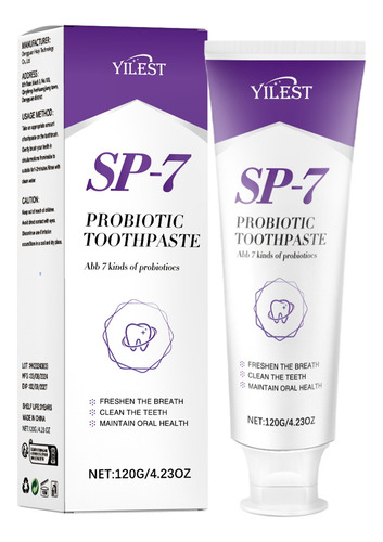 Pasta De Dental Sin Flúor Probioticos Sp-7 Blanqueadora 120g