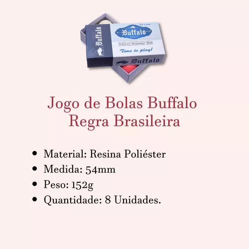Jogo De Bolas De Bilhar Sinuca Regra Brasileira 54mm 8 Bolas