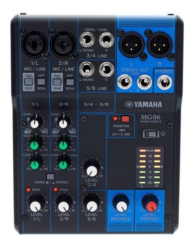 Yamaha Mg06 Consola Mixer Sonido 6 Canales Distrib Oficial