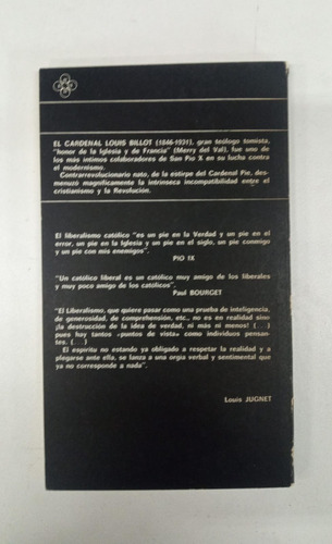 El Error Del Liberalismo - Louis Billot (Usado)