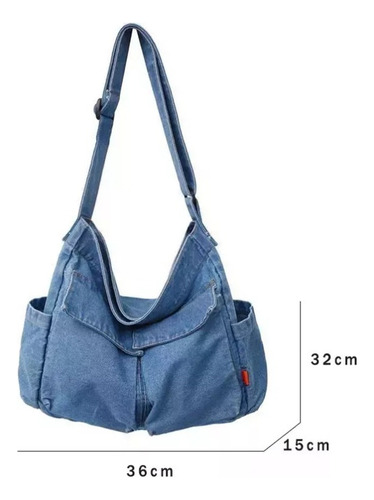 Bandolera Mezclilla/lona Retro Mujer Universitaria Versátil