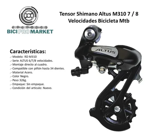 Tensor Shimano Altus M310 7 8 Velocidades Bicicleta Mtb