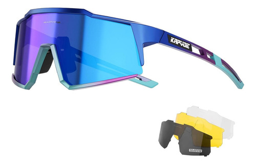 Gafas De Ciclismo Kapvoe Tr90 4 Lentes Intercambiables