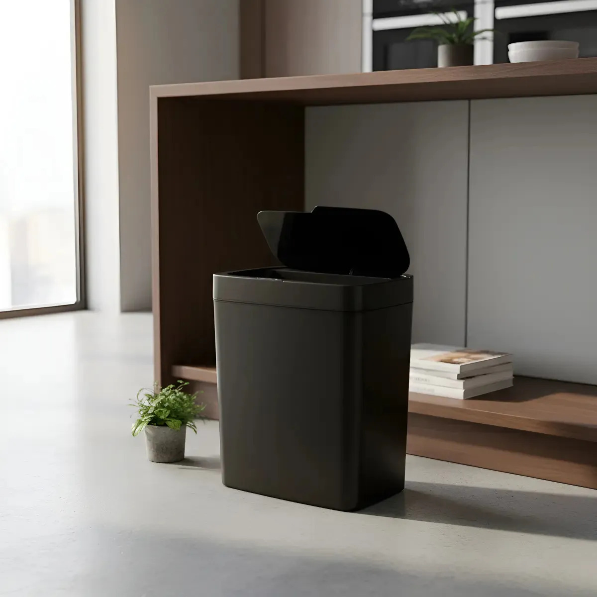 Lixo Lixeira Inteligente Automática Lixeira Com Sensor - 13l Preto