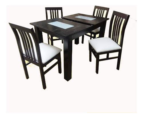 Juego De Comedor  Extensible 1,4 X 0,85 + 4 Sillas Ecocuero