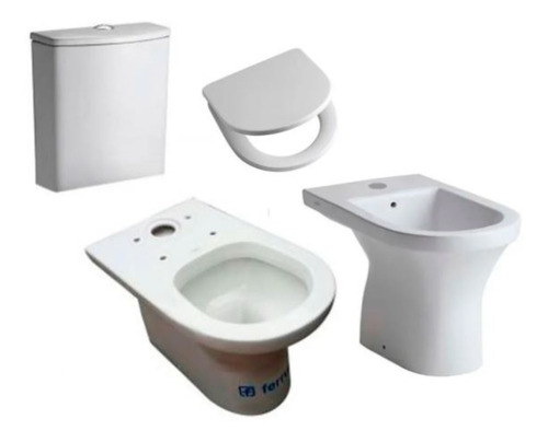 Combo Baño Ferrum Varese Inodoro Tapa Mochila Bidet Losa