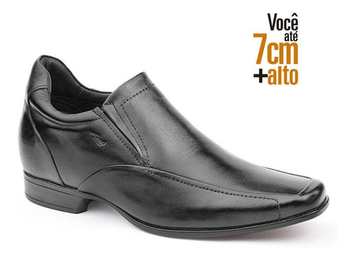 Sapato Rafarillo Alth 3225 Couro Legitimo 7 Cm + Alto Preto