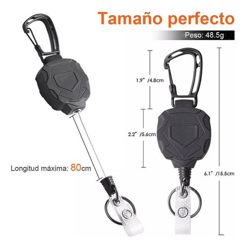 . Llaveros Retráctiles Resistente, Cable Retráctil De Acero