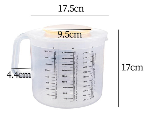 Taza Medidora De Plástico Para Hornear 2.5l Taza Medidora