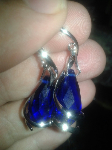 Sterling Silver Topaz Azul Dangle Hook Earrings