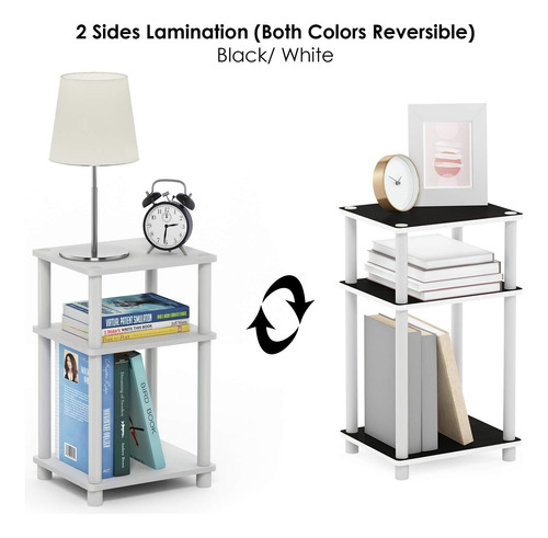 Mesa Auxiliar Turn-n-tube 3 Niveles Paquete De 2 Blanco