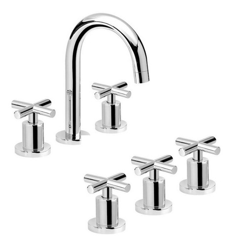 Combo Grifería Baño Peirano Valencia Bidet + Lavatorio Cromo