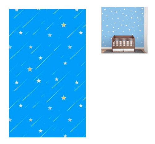 Papel 3d  De Parede  Decorativo Estrelas Quartos Infantil