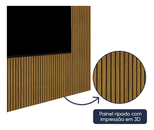 Rack Com Painel Para Tv Até 75 Polegadas Com Led Com Jhwt
