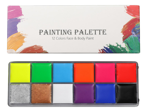 Pintura Al Óleo De Pintura Corporal De 12 Colores, Paleta