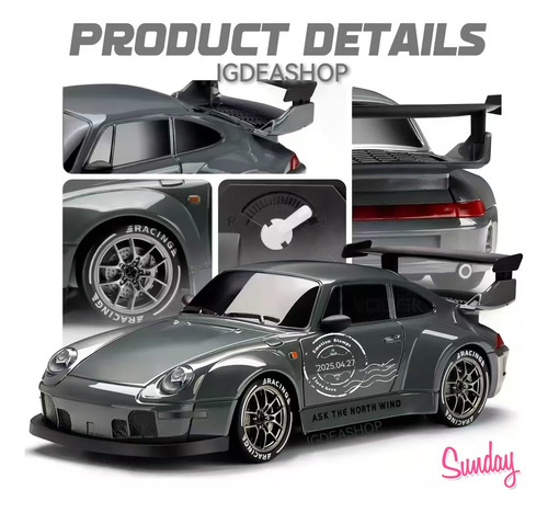 Coche Rc Poscha 911gt3rs Turbotoys 1:24 High Speed Drift Abs De Alto Rendimi,carro Control Remoto