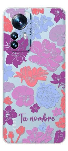 Funda Para Xiaomi  Para Mujer Flores Colores Con Tu Nombre