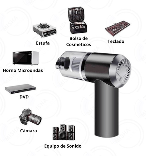 Imagen 7 de 7 de Aspiradora Inalámbrica Portátil Recargable 2 En 1 Hogar Auto