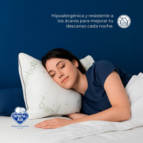 Almohada Spring Air Bamboo Ajustable Memory Foam. 65x40cm Blancos