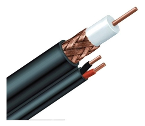 Cable Siames (coaxil+alimentación) Por 2 Metros -electrocom-