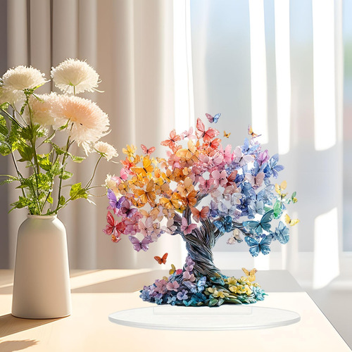 Adorno De Mesa De Árbol De La De Mariposa, Decoración 2d,