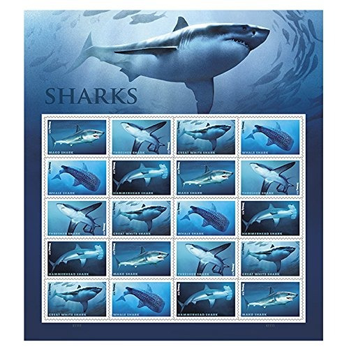 Shark Sheet Of 20 Forever Usps First Class One Onunce Estamp