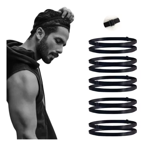 Elastico Unidade Faixa De Cabelo Esportes Tenis Jogador Masculino Para  Penteado Afro Puff Unisex Preto Colorido Grande