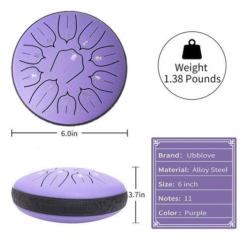 Tambor Con Lengüeta De Acero, Tambor Ubblove Handpan, 11 Not