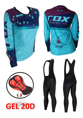 Uniforme Mtb Ciclismo Jersey Enduro+ Pantalón Badana Gel 20d