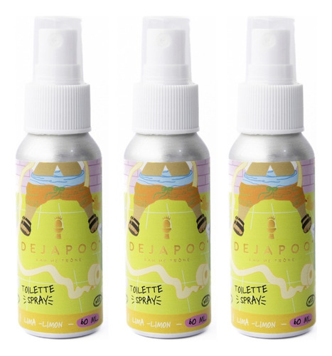 3 Dejapoo Eliminador Olores Baño Wc Aroma Lima Limon 60ml
